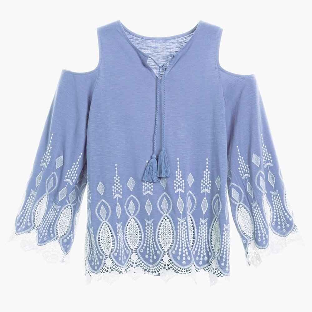 Chico’s | embroidered cold-shoulder top